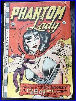 Rare 1948 Golden Age Phantom Lady #18 Classic Cover Matt Baker Art Complete Wow