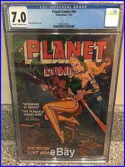 Rare 1952 Golden Age Planet Comics #66 Cgc 7.0 Unrestored Maurice Whitman Cover