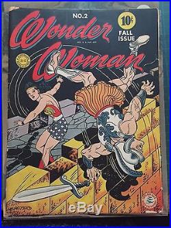 RARE Golden Age WONDER WOMAN #2 Comic Book 1942 Excellent Condition VG