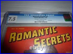 ROMANTIC SECRETS #3 Fawcett Comics 1950 CGC 7.5 OWithWP Golden Age Romance
