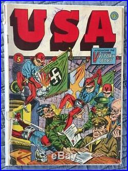 Rare 1942 Timely Golden Age USA Comics #5 Classic Hitler Cover