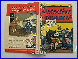 Rare Golden Age #105 DETECTIVE COMICS Very Clean BATMAN Nov. 1945 10 Cents WOW+