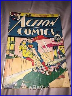 Rare Golden Age Action Comics #29 Key 1st Lois Lane Cover Complete Wow