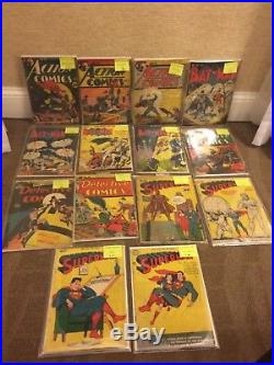Rare Golden Age Action Comics26,28,35 Batman10,19,24,41 Detective57,75 Superman