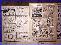 Rare Golden Age Original Comic Art Collection Kaanga Jungle Rangers Fight 1owner