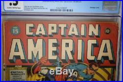 Rare Timely Captain America #15 Golden Age Comic 1942 CGC. 5