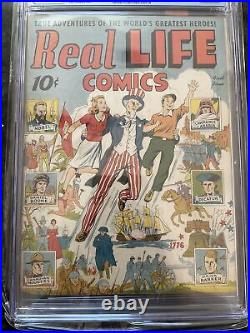 Real Life Comics #1 1941 Nedor Publications Golden Age Comic Book CGC. 5