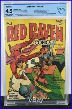 Red Raven Comics #1 (1940) CBCS Graded 4.5 RESTORED First Timely Simon & Kirby