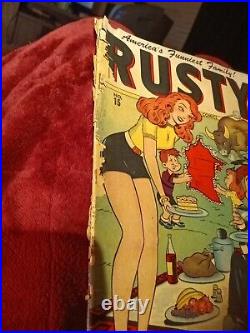 Rusty Comics #15 Golden Age 1947 Timely Good Girl Art Headlights Cover Kurtzman
