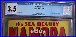 SEA BEAUTY NAMORA 2 GOLDEN AGE CGC 3.5 TIMELY COMICS 1948 SUB-MARINER OWithW PAGES