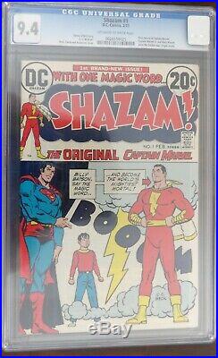 SHAZAM #1 CGC 9.4 OWW DC Comics 2/73 1st Captain Marvel & Jr. Since Golden Age
