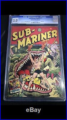 SUB-MARINER COMICS #11 CGC 3.0 Timely Golden Age Rare Classic FREE EXPRESS SHIP