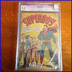 Superboy #1 1949 Golden Age Cgc Graded 5.5 (res), DC Comics