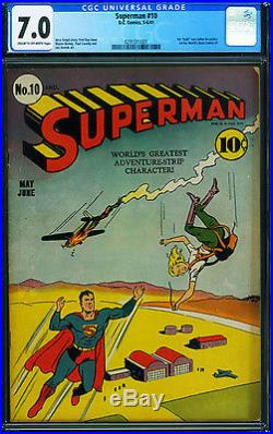 SUPERMAN #10 CGC 7.0 1940-Golden-Age DC 1st Bald Lex Luthor 0291011001