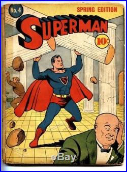 SUPERMAN #4-Golden-Age Comic Book-1940-2nd LEX LUTHOR/DAILY PLANET