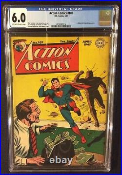 SUPERMAN ACTION COMICS #107 Comic Book CGC 6.0 DC 1947 Golden Age 10 Cent