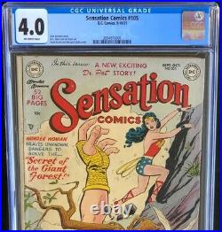 Sensation Comics #105 (DC 1951) CGC 4.0 OW Rare! Golden Age Wonder Woman