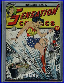 Sensation Comics # 12 CGC 7.5 Golden Age Wonder Woman 1942 Amricons