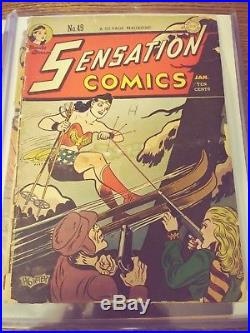 Sensation Comics #23 48 49 Golden age Wonder Woman HTF lot Rare