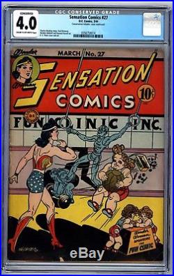 Sensation Comics #27 CGC 4.0 Beautifully Conserved HTF Golden Age 1946