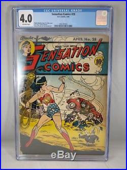 Sensation Comics #28 1944 CGC 4.0 Golden Age Wonder Woman 10c H. G. Peter Cover