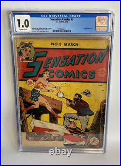 Sensation Comics #3 CGC 1.0 (DC 1942) Clean! Golden Age Wonder Woman Key