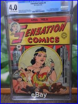 Sensation Comics #4 Cgc 4.0 Golden Age Wonder Woman Key First Appearance