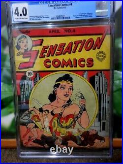 Sensation Comics #4 Cgc 4.0 Golden Age Wonder Woman Movie Soon
