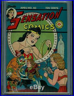 Sensation Comics # 40 CGC 7.0 Golden Age Wonder Woman 1945 WW2 Amricons B12