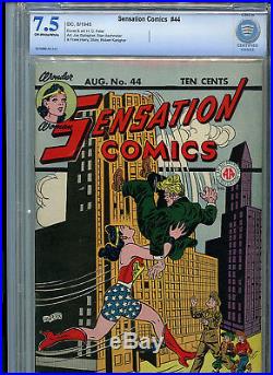 Sensation Comics #44 Golden Age Wonder Woman CBCS Graded 7.5 VF- 1945