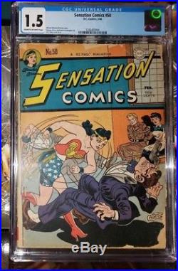 Sensation Comics #50 Golden Age Wonder Woman Bondage Cover CGC 1.5 FR/GD