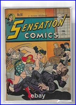 Sensation Comics # 50 Good Plus Wonder Woman DC Golden Age