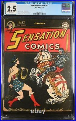 Sensation Comics #62 CGC GD+ 2.5 Early Wonder Woman! Harry Peter Cover