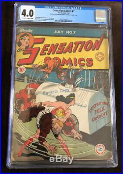 Sensation Comics #7 Cgc 4.0 (wonder Woman/golden Age) Rare Like #1 Movie Soon