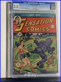 Sensation Comics # CGC 3.5 Golden Age Wonder Woman 1942