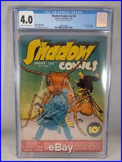 Shadow Comics Vol 2 #2 1942 CGC 4.0 Giant ant over, Scarce, Rare Golden Age