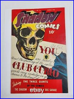 Shadow Comics Vol. 4 #12 Street & Smith 1945 Golden Age Skull Cover