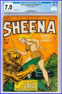 Sheena, Queen of the Jungle #1 CGC 7.0 Fiction House 1942 Key Golden Age! K10 cm