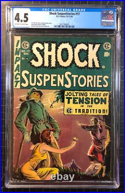 Shock SuspenStories #17 (1954) CGC 4.5 OW-W Beautiful Moonlit Horror Cover