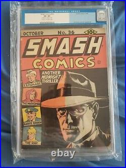 Smash Comics #36 CGC 3.5 Golden Age Quality Comics Book! 1942 Crandall WWII