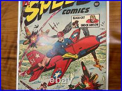 Speed Comics #36 Harvey 1945 WWII Schomburg Cover Black Cat Captain Freedom (CJ)