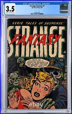 Strange Fantasy #7 CGC 3.5 C/OW Farrell 1953 Rad Rare Book With7 Green Skulls