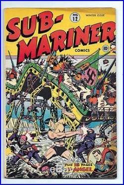 Sub-Mariner Comics #12 Timely! Golden Age VG/F 5.0 Great Schomburg War Cover