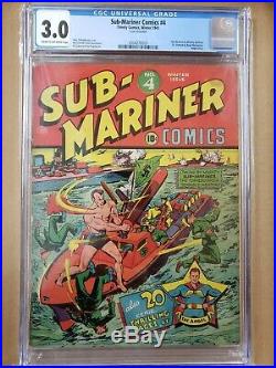 Sub-Mariner Comics #4 Timely Comics 1941 Alex Schomburg CGC Golden Age RARE