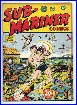 Sub-Mariner Comics #7 Timely! Golden Age Fine- 5.5 War Cover