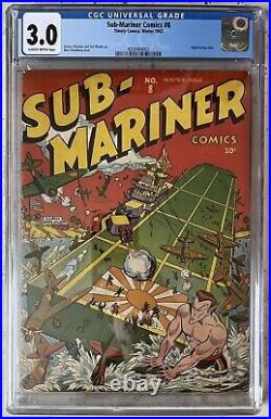 Sub-Mariner Comics #8 CGC 3.0 Timely Comics Golden Age ONLY 44 ON THE CENSUS