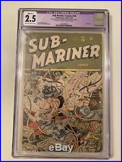 Sub-mariner #18 1945 Timely Comics Golden Age Marvel Namor / Angel CGC 2.5