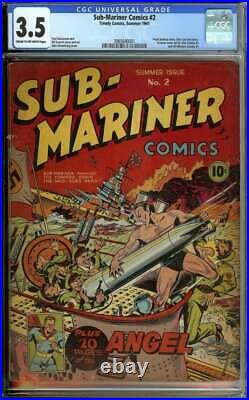 Sub-mariner Comics #2 Cgc 3.5 Cr/ow Pages // Golden Age Timely 1941