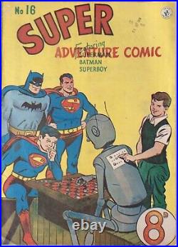Super Adventure Comic # 16 Australian Golden Age Comic 1950 Robot Cover