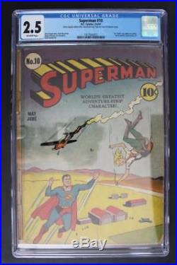 Superman #10 CGC 2.5 GD+ DC 1941 1st App of bald Lex Luthor Golden Age